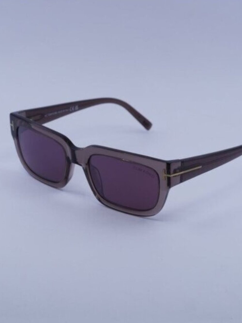 Tom Ford FT1075 45U Ezra Sunglasses Brown Rectangle Frame, Bordeaux Lenses